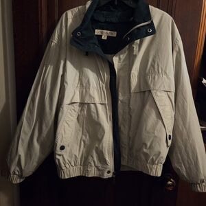 London Fog Men's Puffer Jacket - Cream and Black